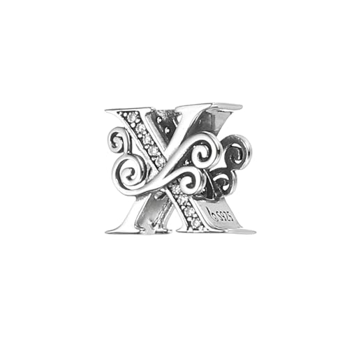 PATIKIL 925 Sterling Silber Buchstabenanhänger, Alphabet x Buchstabenperlenanhänger Initialbuchstabenanhänger für Armbänder Halskette DIY Schmuckgeschenk, Silberton PATIKIL 925 Sterling Silber Buchstabenanhänger, Alphabet x Buchstabenperlenanhänger Initialbuchstabenanhänger für Armbänder Halskette DIY Schmuckgeschenk, Silberton von PATIKIL