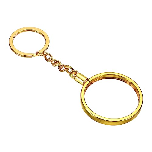 PATIKIL AA Münze Halter Schlüsselkette 40mm Runde Medaille Halter mit Metall Schlüsselring für Münzen AA Medallion Golden von PATIKIL