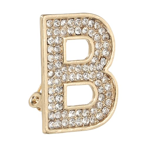 PATIKIL Anfangsbuchstabe Brosche Anstecknadel Buchstabe B Strass Brosche Und Anstecknadeln Für Damen Herren Als Schmuck Geschenke Basteln Kleidung Gold von PATIKIL