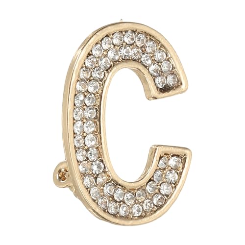 PATIKIL Anfangsbuchstabe Brosche Anstecknadel Buchstabe C Strass Broschen Und Anstecknadeln Für Damen Herren Als Schmuck Geschenke Basteln Kleidung Gold von PATIKIL