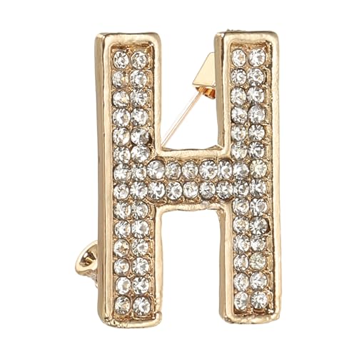 PATIKIL Anfangsbuchstabe Brosche Anstecknadel Buchstabe H Strass Broschen Und Anstecknadeln Für Damen Herren Als Schmuck Geschenke Basteln Kleidung Gold von PATIKIL