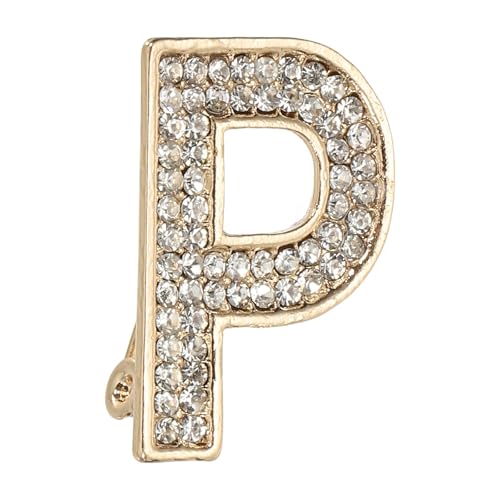 PATIKIL Anfangsbuchstabe Brosche Anstecknadel Buchstabe P Strass Broschen Und Anstecknadeln Für Damen Herren Als Schmuck Geschenke Basteln Kleidung Gold von PATIKIL