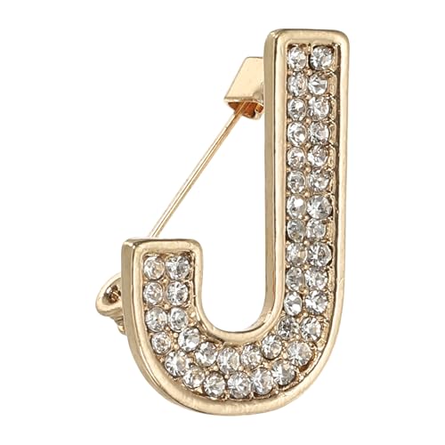 PATIKIL Anfangsbuchstabe Brosche Nadel Buchstabe J Strass Broschen Und Nadeln Für Frauen Männer Als Schmuck Geschenke Basteln Kleidung Gold von PATIKIL
