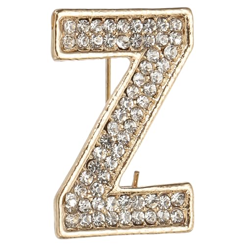 PATIKIL Anfangsbuchstaben Brosche Anstecknadel Buchstabe Z Strass Broschen Und Anstecknadeln Für Frauen Männer Als Schmuck Geschenke Basteln Kleidung Gold von PATIKIL