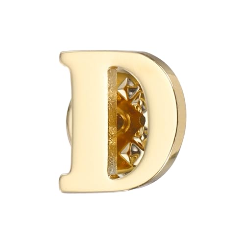 PATIKIL Brief Anstecknadeln, Anfangsbuchstabe Buchstabe D Kragen Anstecknadeln Buchstabe Broschen Anstecknadeln für Frauen Männer Hemd Kleid Anzüge Mantel Kragen, Goldton, Buchstabe D von PATIKIL
