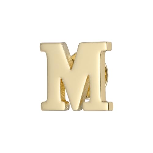 PATIKIL Brief Anstecknadeln, Anfangsbuchstabe Buchstabe M Kragen Anstecknadeln Buchstabe Broschen Anstecknadeln für Frauen Männer Hemd Kleid Anzüge Mantel Kragen, Goldton, Buchstabe M von PATIKIL
