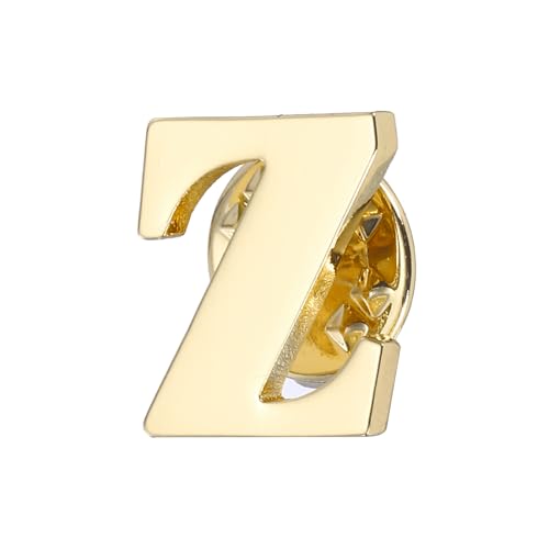 PATIKIL Brief Anstecknadeln, Anfangsbuchstabe Buchstabe Z Kragen Anstecknadeln Buchstabe Broschen Anstecknadeln für Frauen Männer Hemd Kleid Anzüge Mantel Kragen, Goldton, Buchstabe Z von PATIKIL