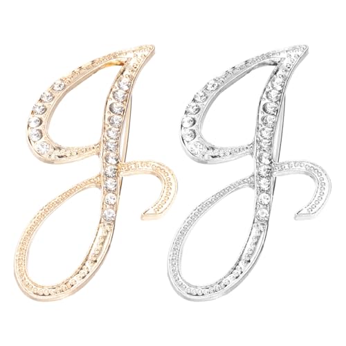 PATIKIL Brief Brosche Pins, 2 Stück Buchstaben J Strass Perle Broschen Set Metall Kristall Alphabet A-Z Reversnadel für Damen Schmuck Geschenk Anzug Kleidung Hut Kleid, Gold Silber PATIKIL Brief Brosche Pins, 2 Stück Buchstaben J Strass Perle Broschen Set Metall Kristall Alphabet A-Z Reversnadel für Damen Schmuck Geschenk Anzug Kleidung Hut Kleid, Gold Silber von PATIKIL