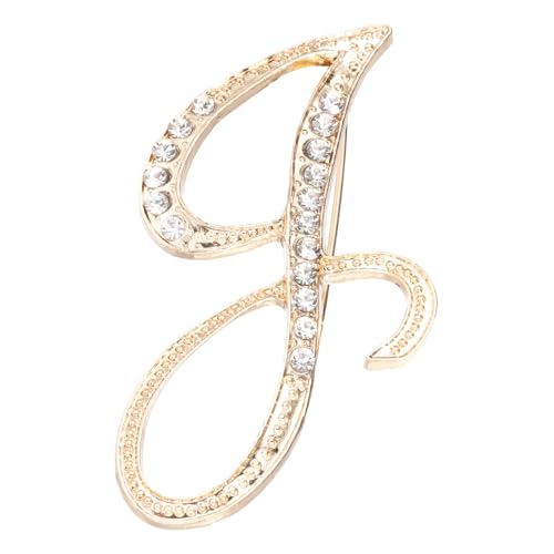 PATIKIL Brief Brosche Pins, Buchstaben J Strass Perle Broschen Set Metall Kristall Alphabet A-Z Reversnadel für Damen Schmuck Geschenk Anzug Kleidung Hut Kleid Mantel Handwerk, Goldton von PATIKIL