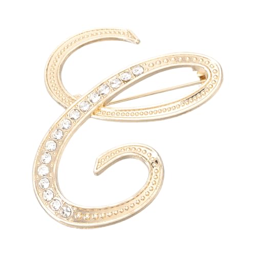PATIKIL Brief Brosche Pins, Buchstaben C Strass Perle Broschen Set Metall Kristall Alphabet A-Z Reversnadel für Damen Schmuck Geschenk Anzug Kleidung Hut Kleid Mantel Handwerk, Goldton von PATIKIL
