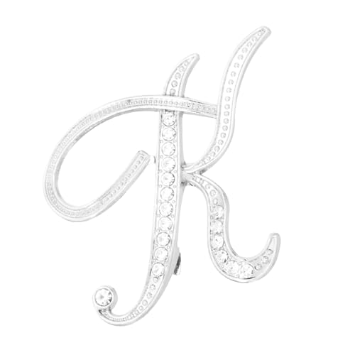 PATIKIL Brief Brosche Pins, Buchstaben K Strass Perle Broschen Set Metall Kristall Alphabet A-Z Reversnadel für Damen Schmuck Geschenk Anzug Kleidung Hut Kleid Mantel Handwerk, Silberton von PATIKIL