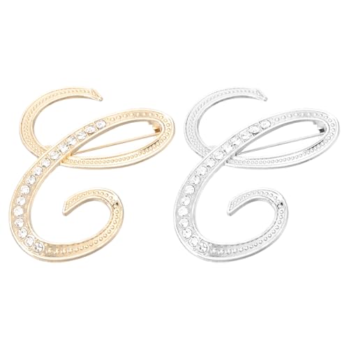 PATIKIL Brief Broschen Pins, 2 Stück Initial Letter C Strass Broschen Metall Kristall Alphabet A-Z Reversnadel für Damen Schmuck Geschenk Anzug Kleidung Hut Mantel Handwerk, Gold Silber PATIKIL Brief Broschen Pins, 2 Stück Initial Letter C Strass Broschen Metall Kristall Alphabet A-Z Reversnadel für Damen Schmuck Geschenk Anzug Kleidung Hut Mantel Handwerk, Gold Silber von PATIKIL