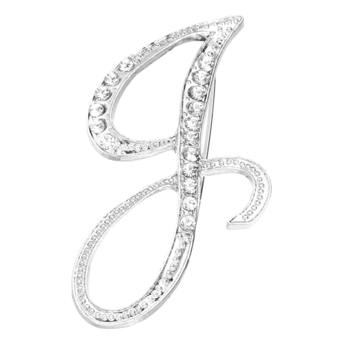 PATIKIL Brief Brosche Pins, Buchstaben J Strass Perle Broschen Set Metall Kristall Alphabet A-Z Reversnadel für Damen Schmuck Geschenk Anzug Kleidung Hut Kleid Mantel Handwerk, Silberton von PATIKIL
