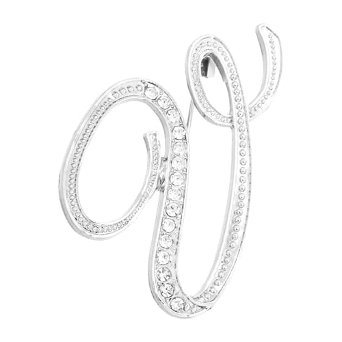 PATIKIL Brief Brosche Pins, Buchstaben V Strass Perle Broschen Set Metall Kristall Alphabet A-Z Reversnadel für Damen Schmuck Geschenk Anzug Kleidung Hut Kleid Mantel Handwerk, Silberton PATIKIL Brief Brosche Pins, Buchstaben V Strass Perle Broschen Set Metall Kristall Alphabet A-Z Reversnadel für Damen Schmuck Geschenk Anzug Kleidung Hut Kleid Mantel Handwerk, Silberton von PATIKIL