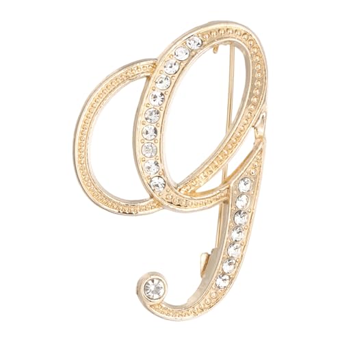 PATIKIL Brief Brosche Pins, Buchstaben G Strass Perle Broschen Set Metall Kristall Alphabet A-Z Reversnadel für Damen Schmuck Geschenk Anzug Kleidung Hut Kleid Mantel Handwerk, Goldton von PATIKIL