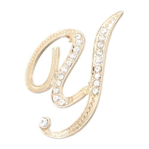 PATIKIL Brief Brosche Pins, Buchstaben Y Strass Perle Broschen Set Metall Kristall Alphabet A-Z Reversnadel für Damen Schmuck Geschenk Anzug Kleidung Hut Kleid Mantel Handwerk, Goldton von PATIKIL