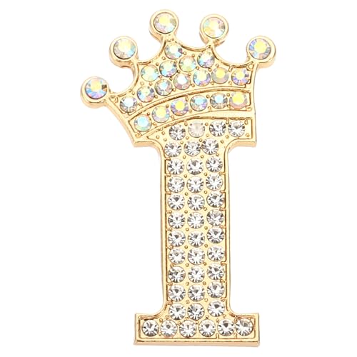 PATIKIL Brief Broschen Pins, Initial Strass Alphabet I Brief Reversnadeln für Damen Kleider Mantel Handwerk, Goldton von PATIKIL