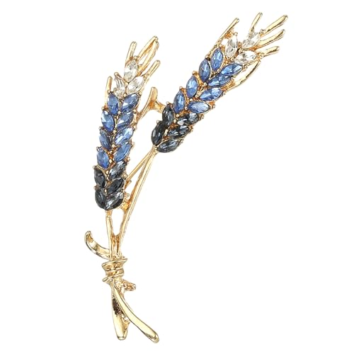 PATIKIL Brosche Damen Strass Weizenohr, Mode Kristall Flagge Das Ohr des Weizens Blumen Brosche Pin Reversnadeln für Damen Kleid Bouquet Mantel Hut Tasche Handwerk Party, Blau von PATIKIL
