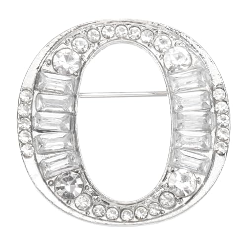 PATIKIL Buchstaben Anstecknadel Initiale O Strass Brosche Metall Kristall Alphabet A-Z Anstecknadel Reversnadel Für Damen Schmuck Geschenk Anzug Kleidung Hut Kleid Silberfarben von PATIKIL