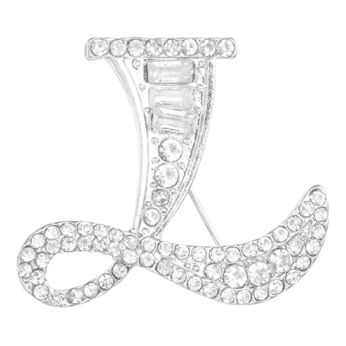PATIKIL Buchstaben Broschen Anstecknadeln Anfangsbuchstabe l Strass Broschen Metall Kristall Alphabet A-Z Brustnadel Reversnadel Für Schmuck Geschenk Anzug Kleidung Hut Kleid Silberfarben von PATIKIL
