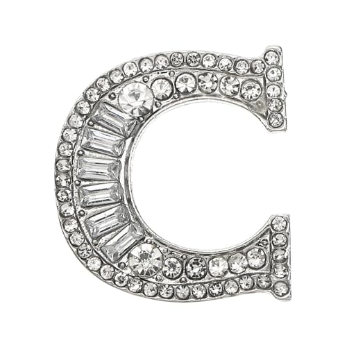 PATIKIL Buchstaben Broschen Anstecknadeln Buchstabe C Initiale Strasssteine Brosche Metall Broschen Für Damen Herren Anstecknadel Geschenke Schmuck Silber von PATIKIL