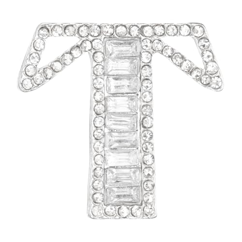 PATIKIL Buchstaben Broschen Anstecknadeln Initialbuchstabe T Strass Broschen Metall Kristall Alphabet A-Z Brustnadel Reversnadel Für Damen Schmuck Geschenk Anzug Kleidung Silberton von PATIKIL