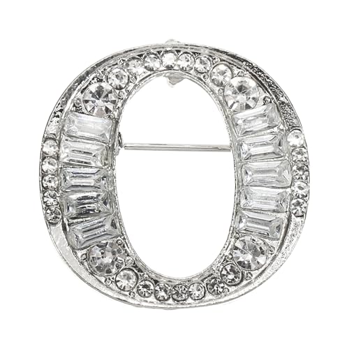PATIKIL Buchstaben Broschen Anstecknadeln Letter O Initiale Strass Brosche Metall Broschen Für Damen Herren Anstecknadel Geschenke Schmuck Silber von PATIKIL