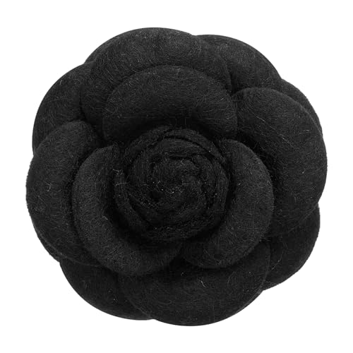 PATIKIL Camellia Blumenbroschen, Vintage Stoffblumenbroschen handgefertigte Blumenpins für Damen Hut Kleid Hemd Krawatte Corsage, Schwarz von PATIKIL