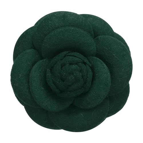 PATIKIL Camellia Blumenbroschen, Vintage Stoffblumenbroschen handgefertigte florale Anstecknadeln für Damen Hut Kleid Hemd Krawatte Corsage, Dunkelgrün von PATIKIL