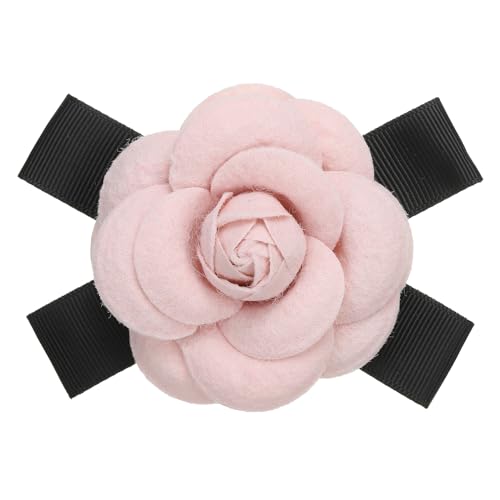 PATIKIL Camellia Blumenbroschen, elegante Broschen mit künstlicher Wolle, florale Schleifenstifte für Damen, Hut, Kleid, Hemd, Krawatte, Anstecknadel, Pink von PATIKIL