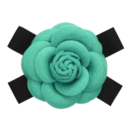 PATIKIL Camellia Blumenbroschen, elegante Broschen mit künstlicher Wolle, florale Schleifenstifte für Damen, Hut, Kleid, Hemd, Krawatte, Corsage, Hellgrün von PATIKIL