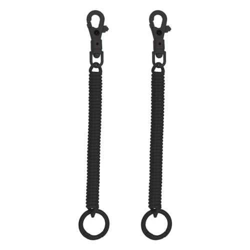 PATIKIL Einziehbare Spiralfedern Schlüsselanhänger 2 Pack Verlierschutz Schlüsselanhänger Kordel mit Metall Hummerverschluss Schlüsselring für Schlüssel Geldbörse Schwarz von PATIKIL