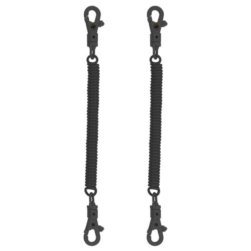 PATIKIL Einziehbare Spiralfedern Schlüsselanhänger 2 Pack Verliersicherung Schlüsselanhänger Halter Schlüsselband Schnur mit Plastik Karabinerverschluss für Schlüssel Geldbörse Schwarz von PATIKIL