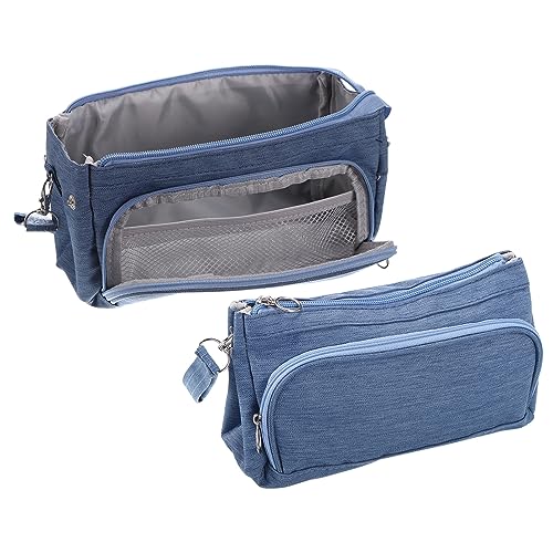 PATIKIL Federmappe Große Kapazität Stiftetasche Stift Tasche Kasten Kosmetik Tasche Schreibwaren Organizer Tragbar für Büro Zuhause Stil 1 Blau von PATIKIL