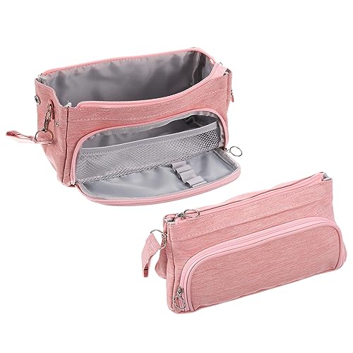 PATIKIL Federmappe Große Kapazität Stiftetasche Stift Tasche Kasten Kosmetik Tasche Schreibwaren Organizer Tragbar für Büro Zuhause Stil 1 Rosa von PATIKIL