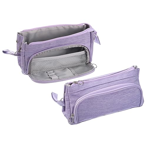 PATIKIL Federmappe Große Kapazität Stiftetasche Stift Tasche Kasten Kosmetik Tasche Schreibwaren Organizer Tragbar für Büro Zuhause Stil 1 Lila von PATIKIL