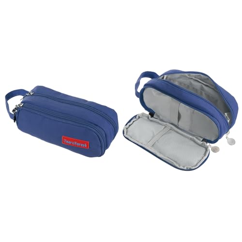 PATIKIL Federmappe Große Kapazität Stiftetasche Stift Tasche Kasten Kosmetik Tasche Schreibwaren Organizer Tragbar für Büro Zuhause Stil 8 Marine Blau von PATIKIL