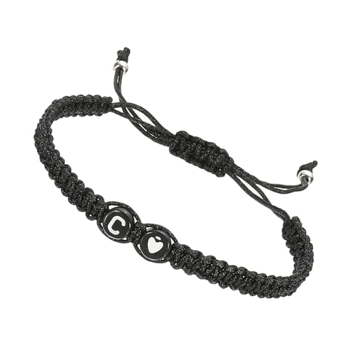PATIKIL Initiales Armband, Verstellbares Alphabet Buchstabe C Schwarzes Seil Armband Passendes Paar für Frauen Personalisierte Geschenke Freundschaft von PATIKIL
