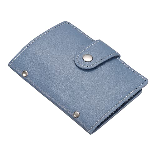 PATIKIL Kreditkartenhalter, 1-Pack Slim Geldbörse Leder Geldbörse Visitenkarten Speicher Organizer Protector mit 26-Kartenfächern,Schlitze Blau von PATIKIL