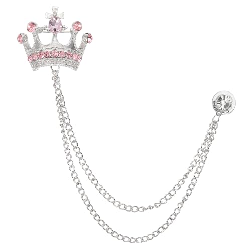 PATIKIL Hängende Kette Broschen Pins, Strass Anzug Pins Mode Kristall Reversnadeln für Frauen Männer Kleid Bouquet Mantel Hut Tasche, Silber (Pink) von PATIKIL