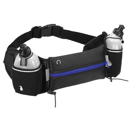 PATIKIL Laufen Gürtel mit Wasser Flaschen Hydratation Taille Pack Männer Frauen Fanny Pack mit Wasserflasche Halter Laufen Beutel Gürtel für Laufen Wandern Klettern Dunkel Blau von PATIKIL