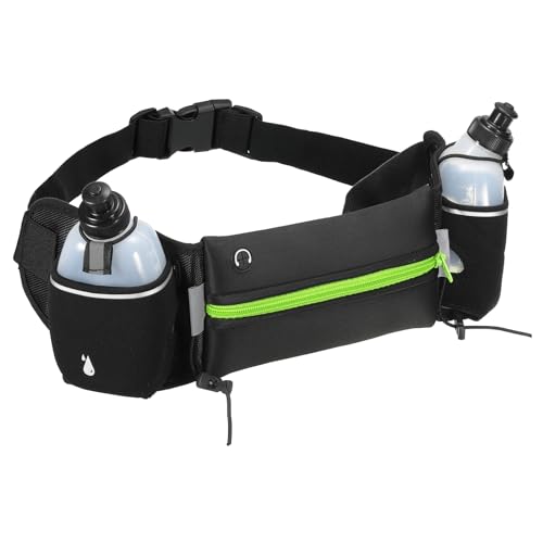 PATIKIL Laufen Gürtel mit Wasser Flaschen Hydratation Taille Pack Männer Frauen Fanny Pack mit Wasserflasche Halter Laufen Beutel Gürtel für Laufen Wandern Klettern Grün von PATIKIL