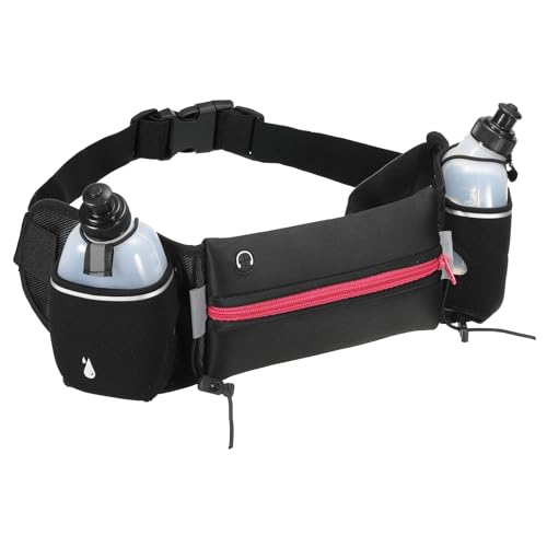 PATIKIL Laufen Gürtel mit Wasser Flaschen Hydratation Taille Pack Männer Frauen Fanny Pack mit Wasserflasche Halter Laufen Beutel Gürtel für Laufen Wandern Klettern Rosenrot von PATIKIL