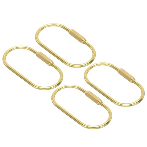 PATIKIL Messing Schlüsselring, 4er Pack 7mm Öffnungsbreite Schraubverschluss Clip Schlüsselanhänger Hakenhalter für Schlüssel von PATIKIL