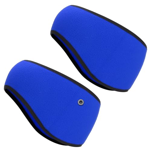 PATIKIL Ohrenwärmer-Stirnband, 2er-Pack Polarfleece Ohrenwärmer Winter Stretchy Laufschweißband Outdoor-Essential für Jogging Walking Skiing, Blau von PATIKIL