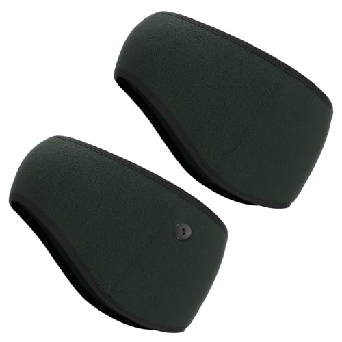 PATIKIL Ohrenwärmer-Stirnband, 2er-Pack Polarfleece Ohrenwärmer Winter Stretchy Laufschweißband Outdoor-Essential für Jogging Walking Skiing, Dunkelgrau von PATIKIL