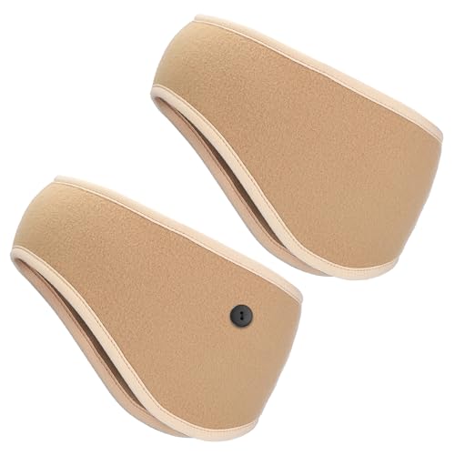PATIKIL Ohrenwärmer-Stirnband, 2er-Pack Polarfleece Ohrenwärmer Winter Stretchy Laufschweißband Outdoor-Essential für Jogging Walking Skiing, Khaki von PATIKIL