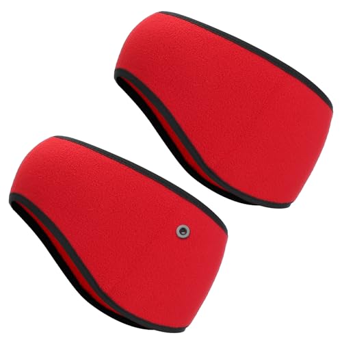 PATIKIL Ohrenwärmer-Stirnband, 2er-Pack Polarfleece Ohrenwärmer Winter Stretchy Laufschweißband Outdoor-Essential für Jogging Walking Skiing, Rot von PATIKIL