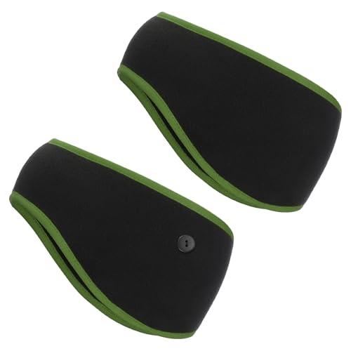 PATIKIL Ohrenwärmer-Stirnband, 2er-Pack Polarfleece Ohrenwärmer Winter Stretchy Laufschweißband Outdoor-Essential für Jogging Walking Skiing, Schwarz mit Dunkelgrün von PATIKIL