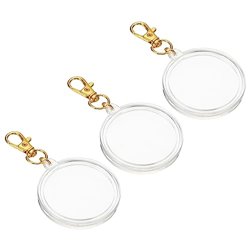 PATIKIL Plastik Münze Halter Schlüsselkette 3 Pack Runde Münze Kasten mit Schlüsselring Schnalle Medaille Halter für Münzen Schmuck Golden von PATIKIL